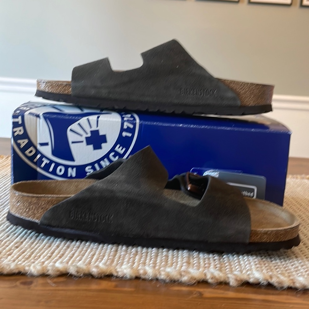 Birkenstock Arizona mocha suede Womens 10 Narrow 41